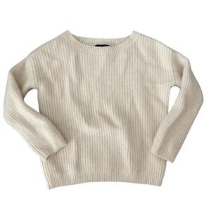 Quince Ivory Washable Cashmere Fisherman Tunic Sweater | Kids Unisex Size 6